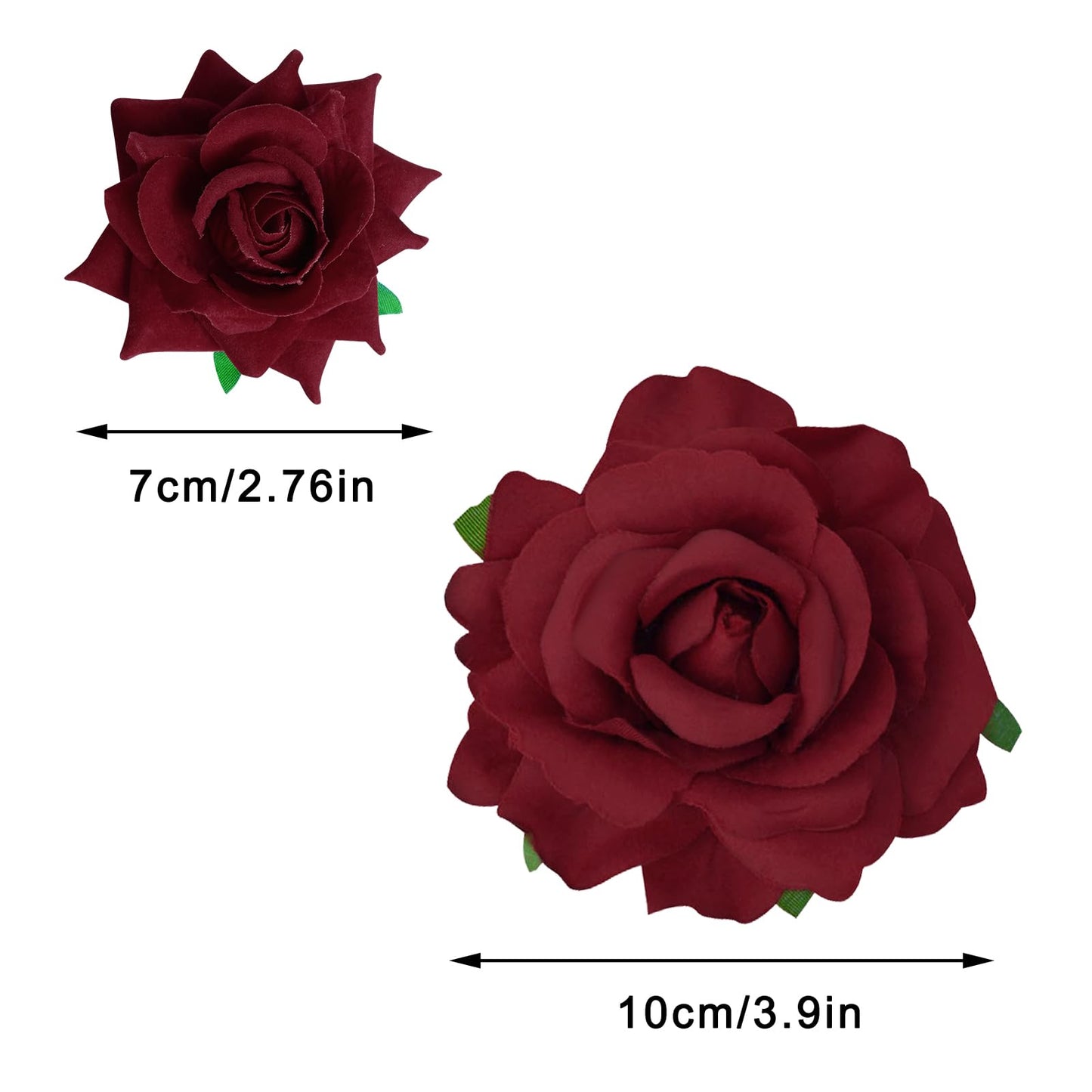 Rose Hair Clip Flower Hairpin Rose Brooch Floral Clips, 4 Pcs Fabric Rose Flowers Hair Clips Mexican Hair Flowers Pin up Headpieces for Woman Girl Wedding Party Mother's Day