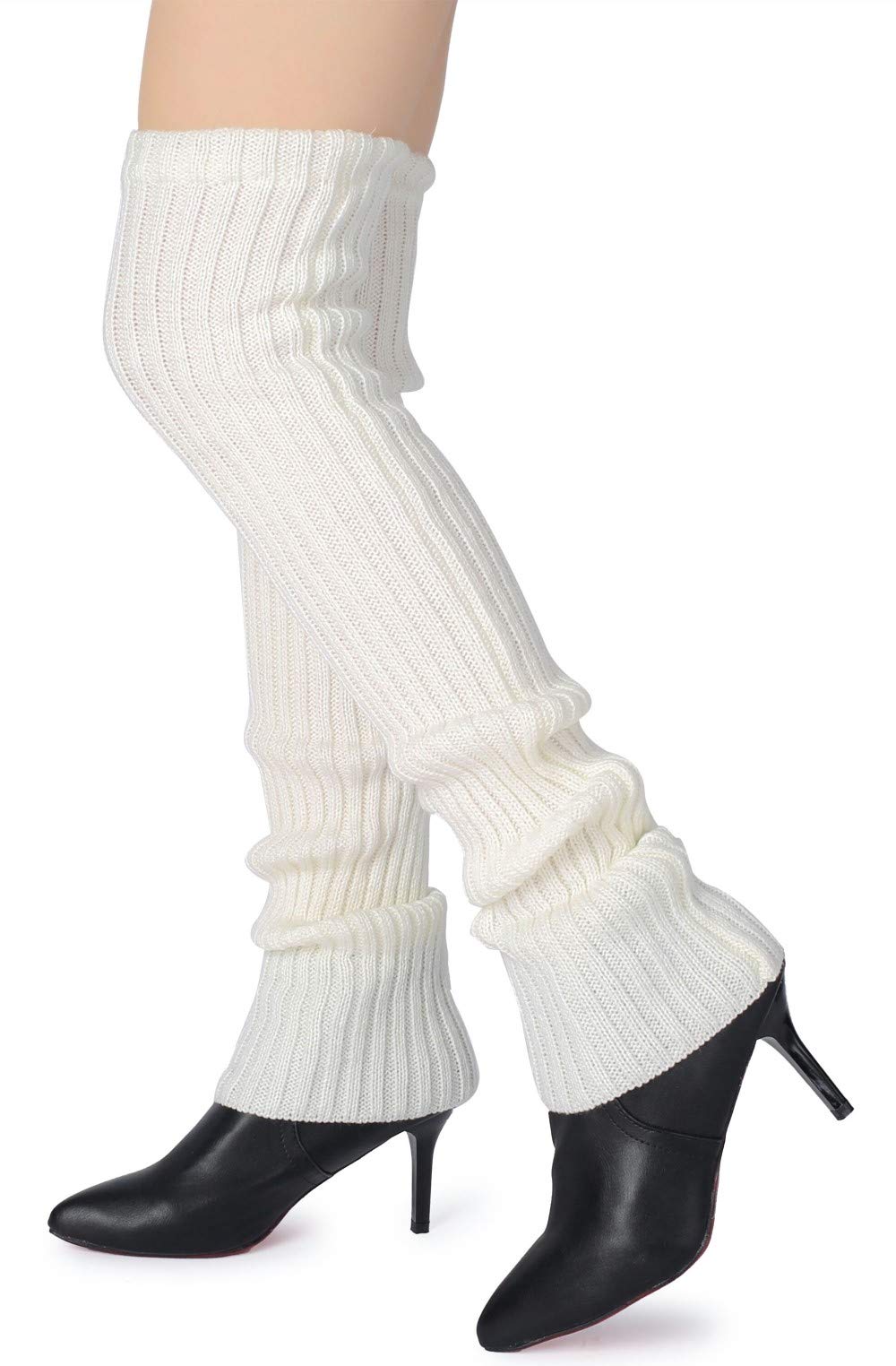 Pareberry Women's Winter Over Knee High Footless Socks Knit Warm Long Leg Warmers