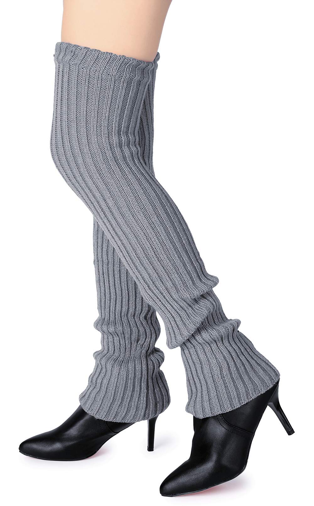 Pareberry Women's Winter Over Knee High Footless Socks Knit Warm Long Leg Warmers