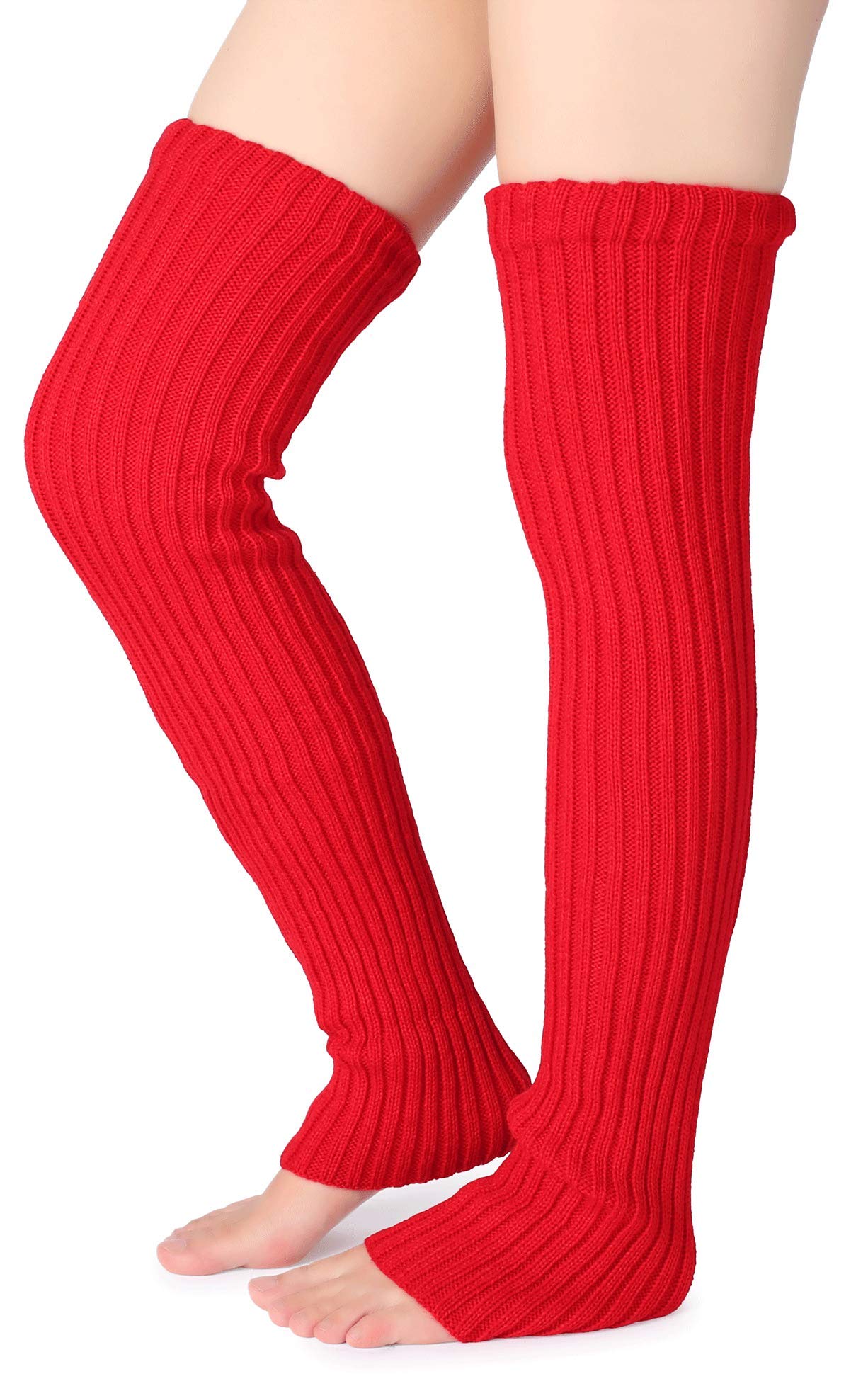 Pareberry Women's Winter Over Knee High Footless Socks Knit Warm Long Leg Warmers