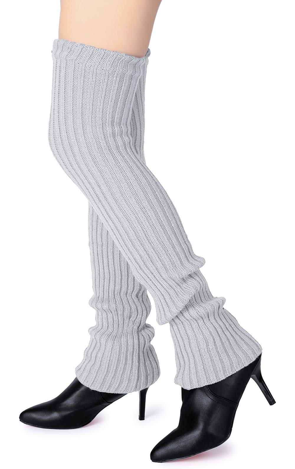 Pareberry Women's Winter Over Knee High Footless Socks Knit Warm Long Leg Warmers