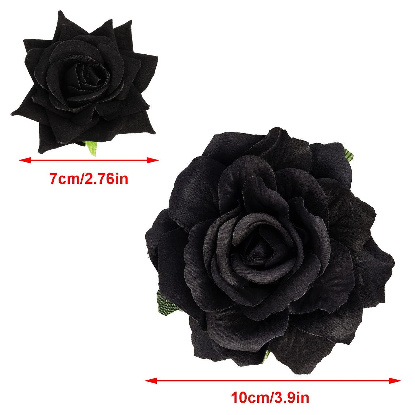 Rose Hair Clip Flower Hairpin Rose Brooch Floral Clips, 4 Pcs Fabric Rose Flowers Hair Clips Mexican Hair Flowers Pin up Headpieces for Woman Girl Wedding Party Mother's Day