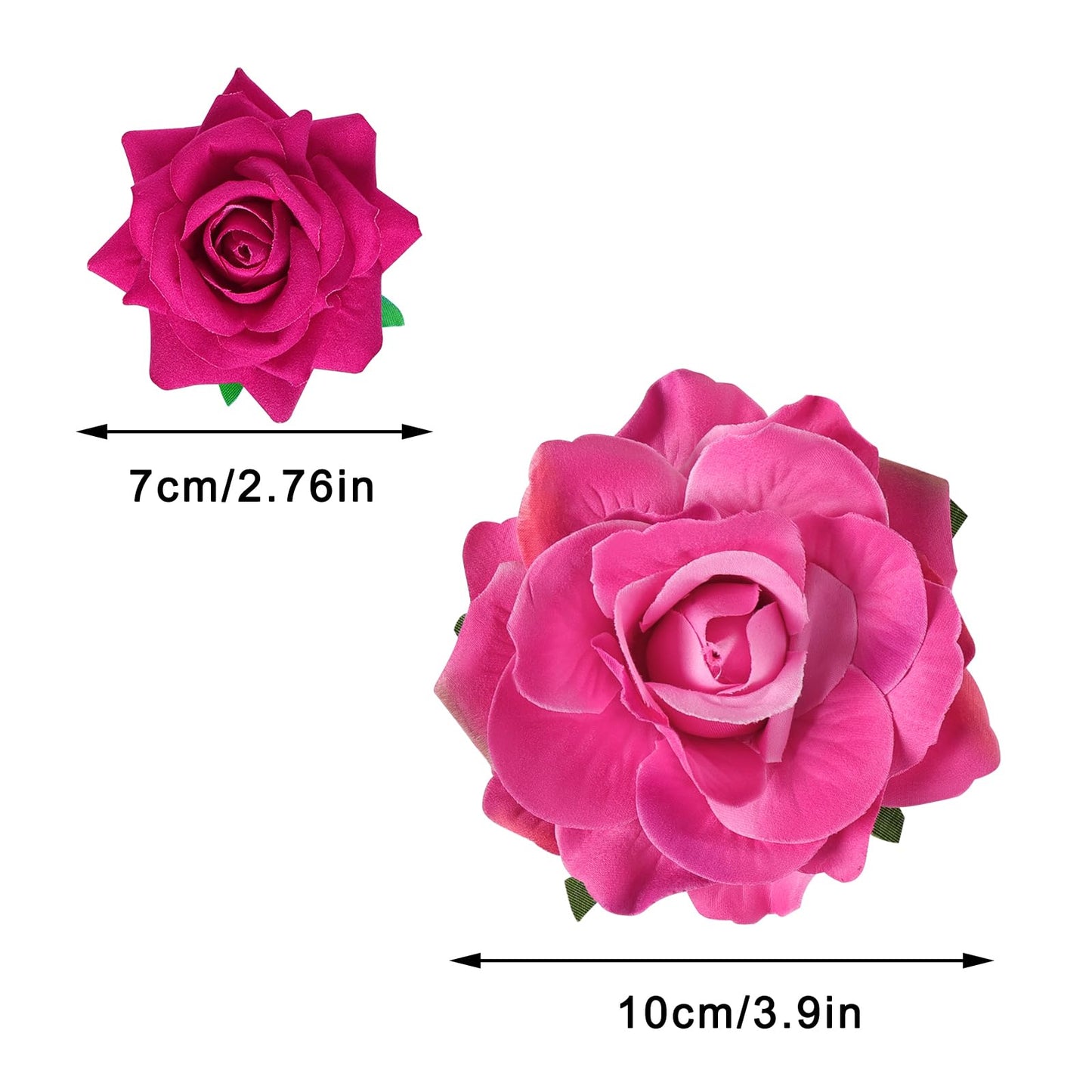 Rose Hair Clip Flower Hairpin Rose Brooch Floral Clips, 4 Pcs Fabric Rose Flowers Hair Clips Mexican Hair Flowers Pin up Headpieces for Woman Girl Wedding Party Mother's Day