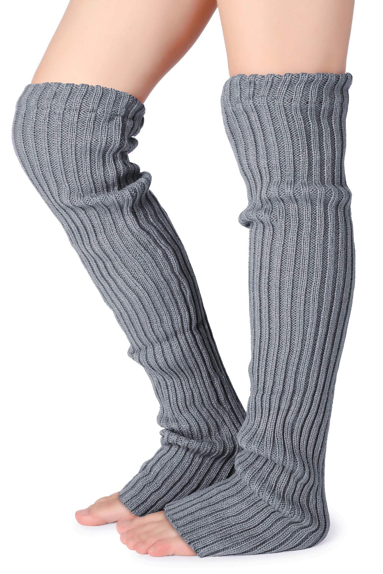 Pareberry Women's Winter Over Knee High Footless Socks Knit Warm Long Leg Warmers