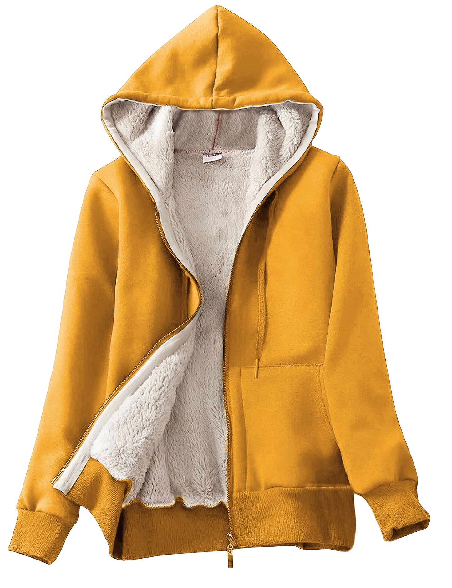 Yeokou Women's Casual Full Zip Up Sherpa Lined Hoodie Sweatshirt Jacket Coat