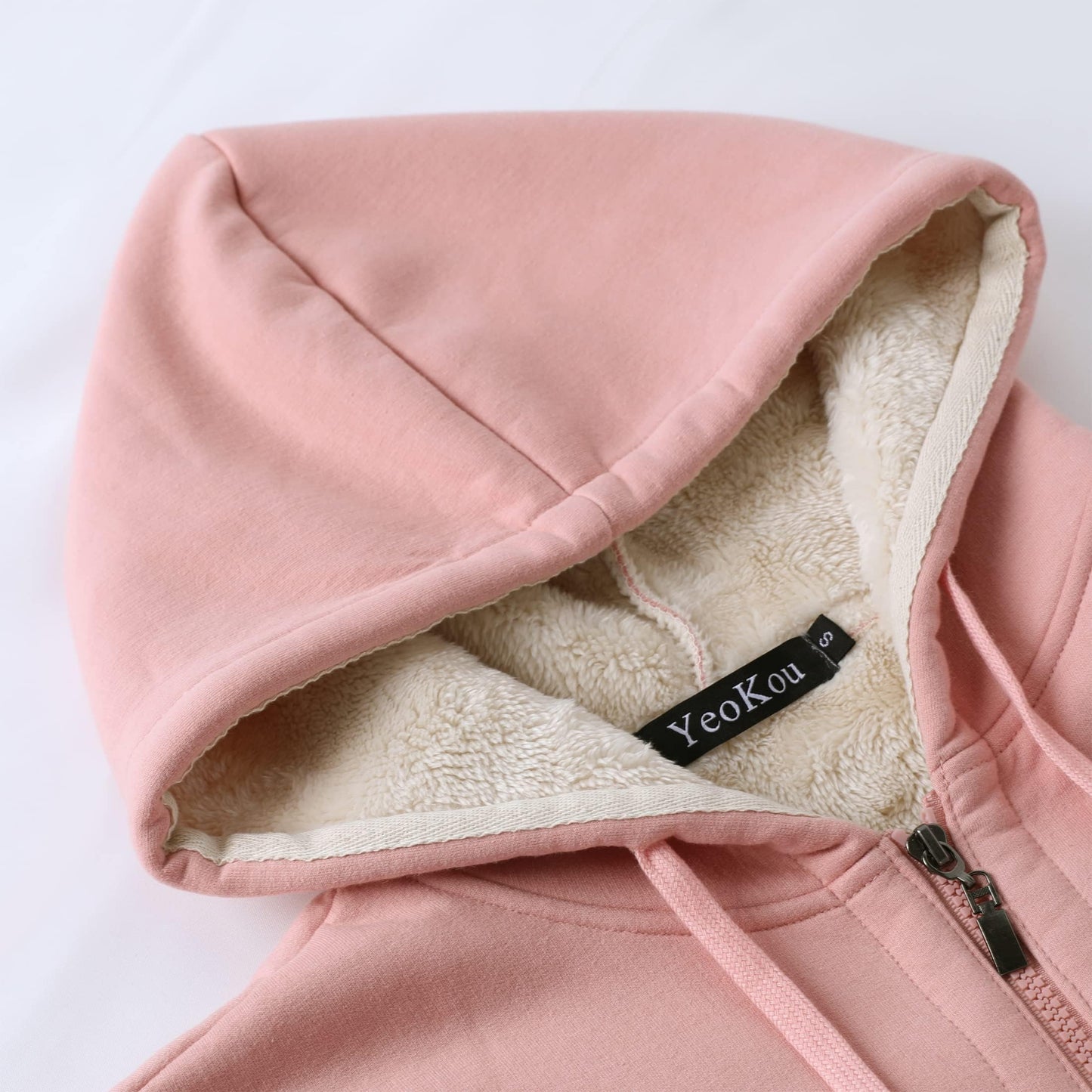 Yeokou Women's Casual Full Zip Up Sherpa Lined Hoodie Sweatshirt Jacket Coat